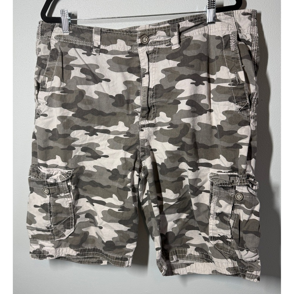 Buckle Black Mens Cargo Shorts 38 Gray Camo Pockets Gorpcore Utility Casual